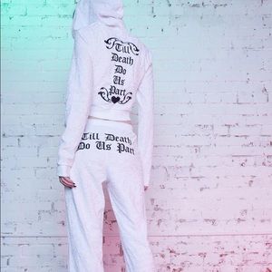 Till death do us part velour track suit size S Dolls Kill Bride